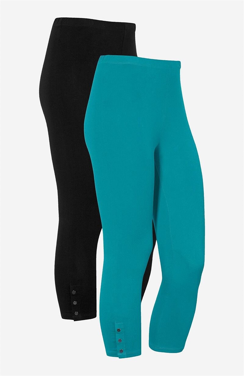 Läs mer om Caprileggings med knappar 2-pack