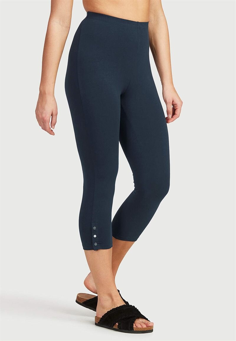 Caprileggings med knappar 2-pack