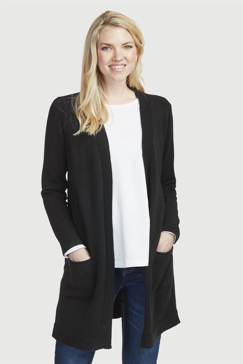 Läs mer om Lång cardigan med fickor