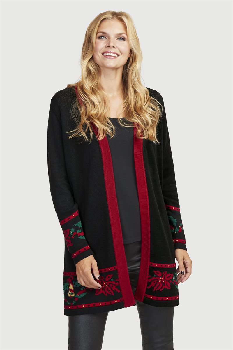 Läs mer om Mönsterstickad cardigan
