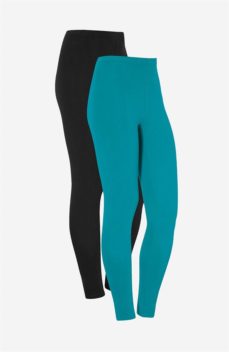 Leggings i mjuk trikå 2-pack