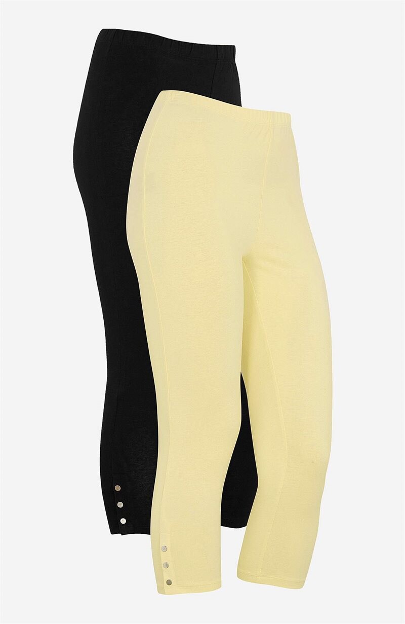 Läs mer om Caprileggings med knappar 2-pack