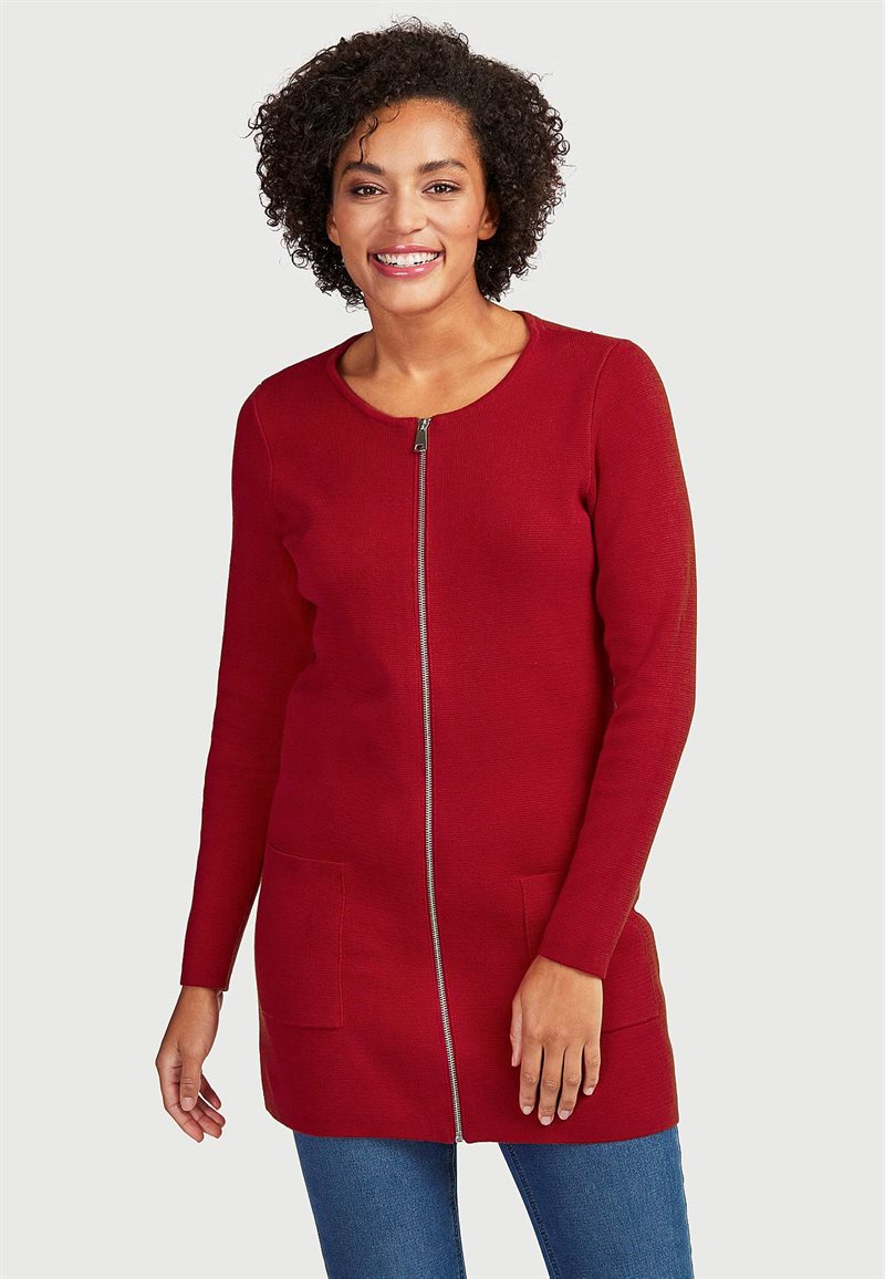 Läs mer om Lång cardigan med dragkedja