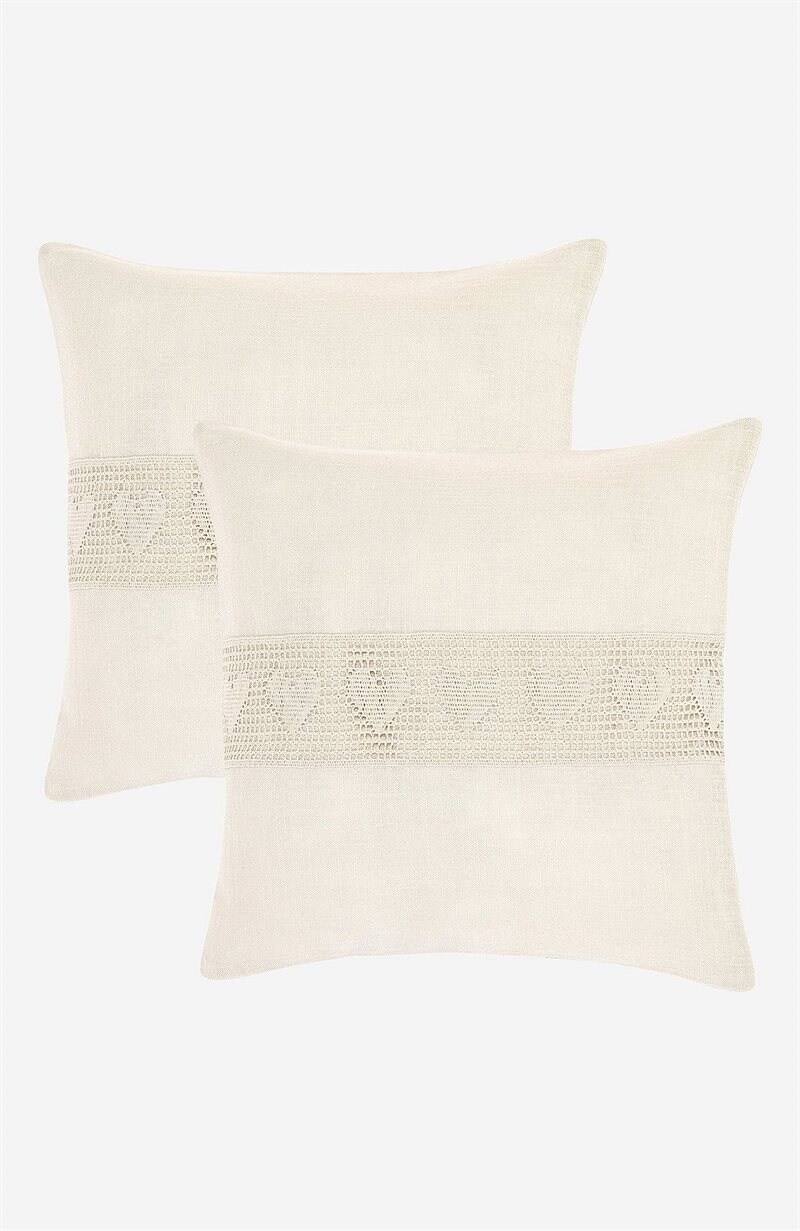 Läs mer om Kuddfodral enfärgat med hjärtan 2-pack