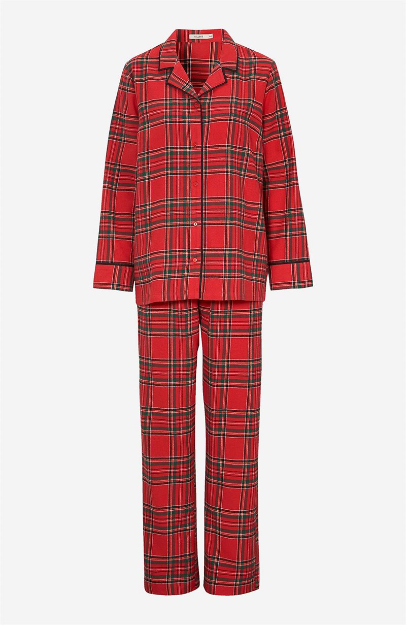 Läs mer om Rutig flanellpyjamas i bomull