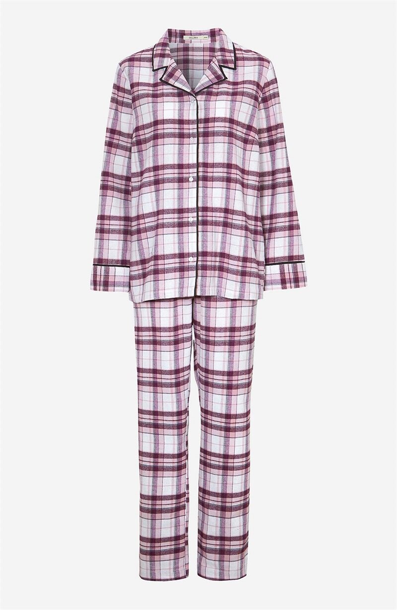 Läs mer om Rutig flanellpyjamas i bomull