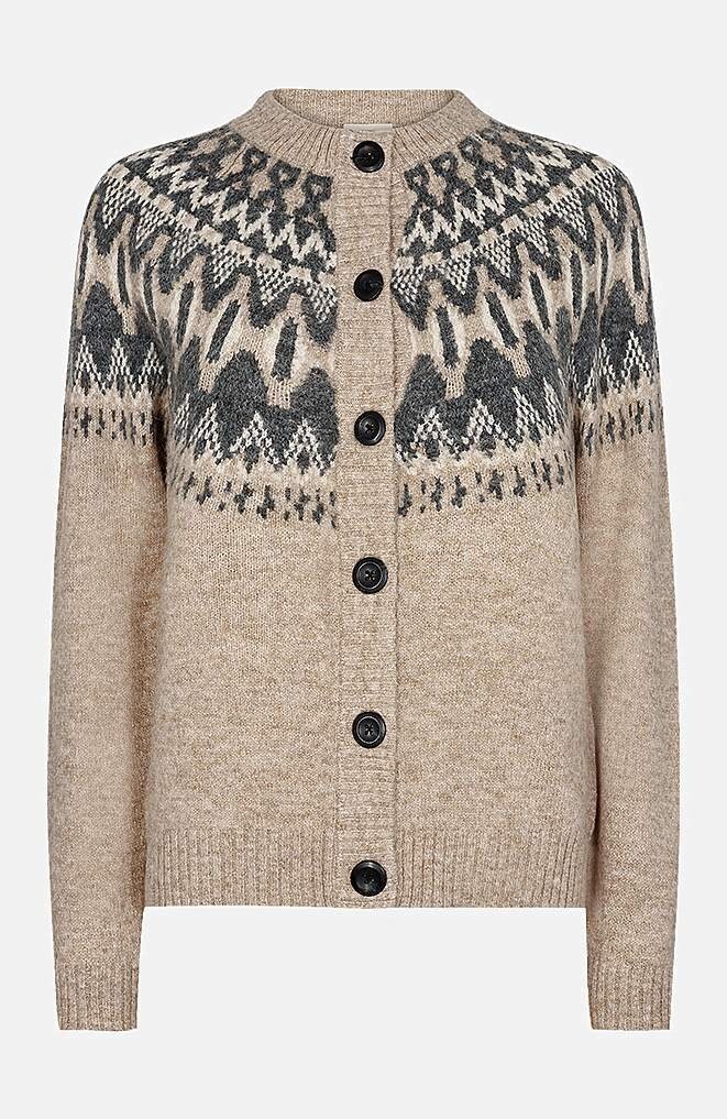 Läs mer om Mönsterstickad cardigan Merla