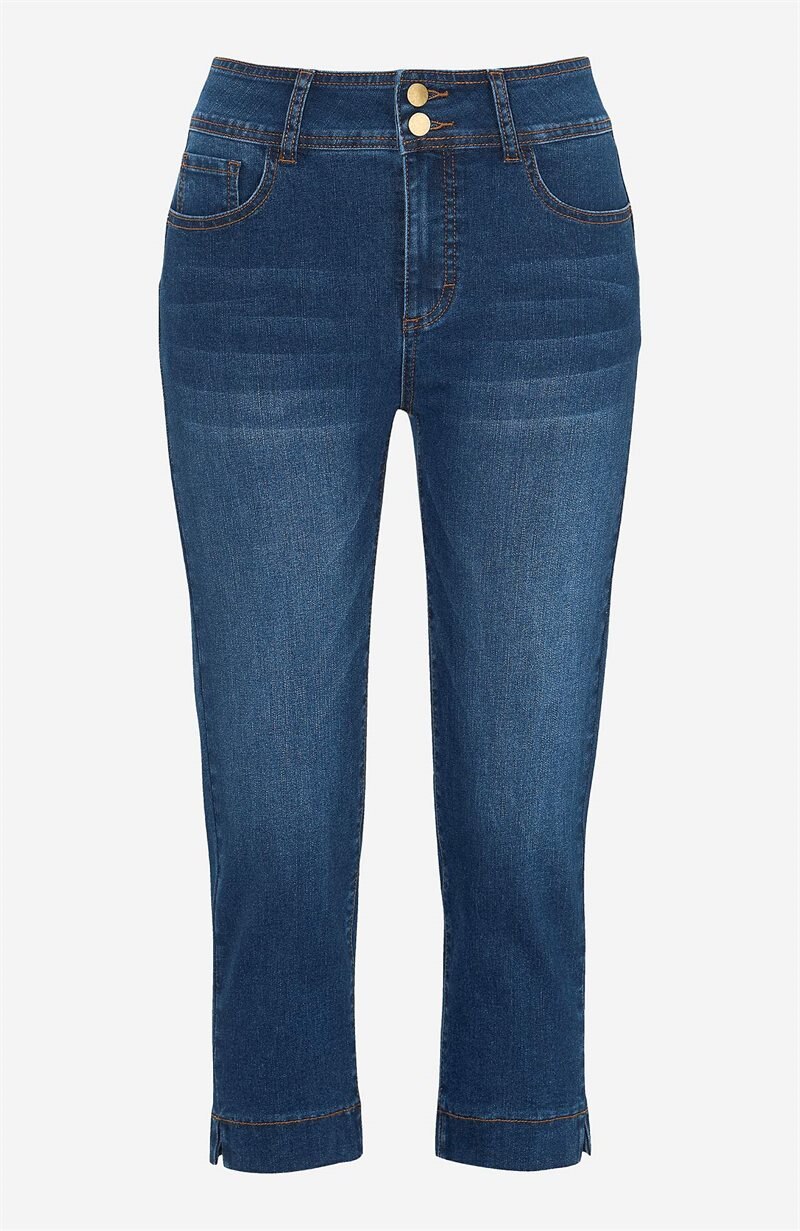 Shaping caprijeans med stretch