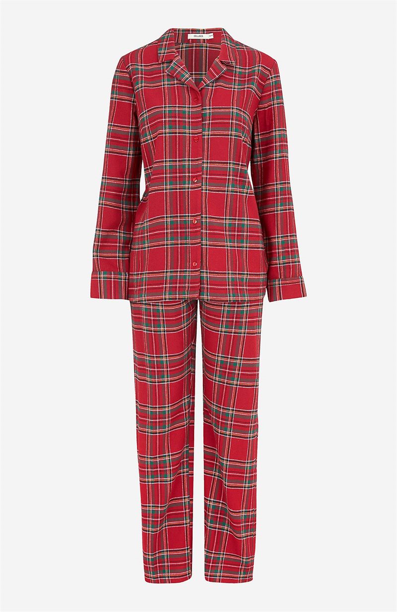 Läs mer om Rutig pyjamas i flanell Felicia