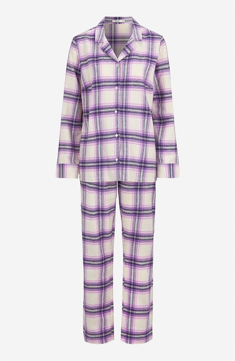 Läs mer om Rutig pyjamas i flanell Felicia