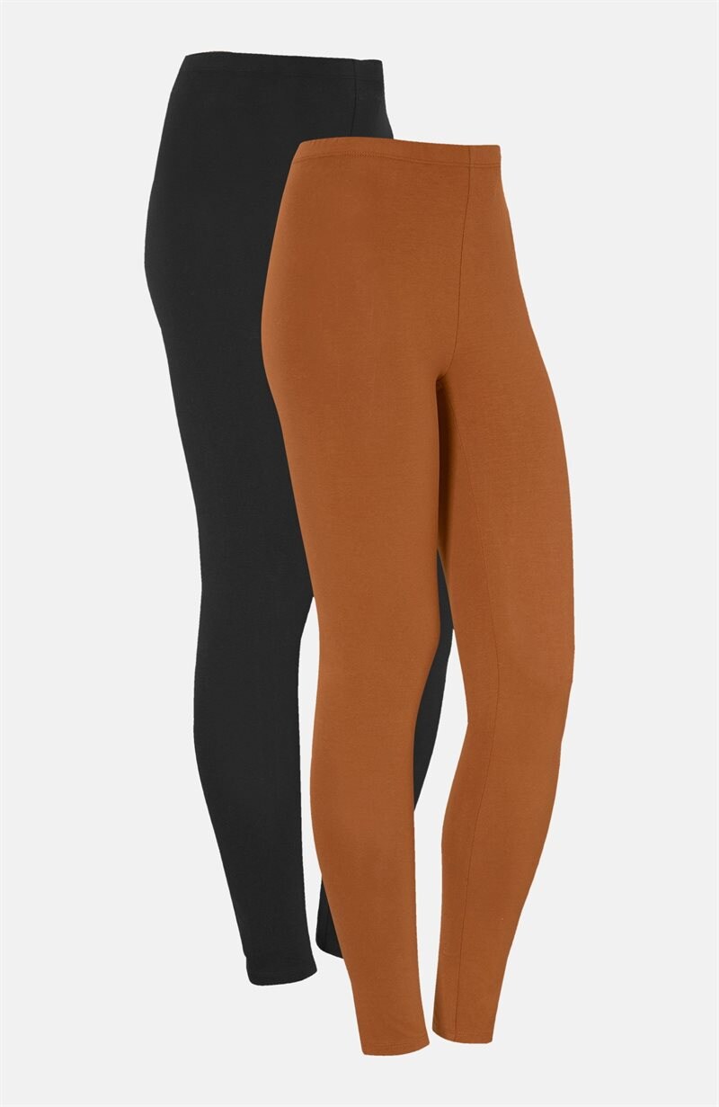 Läs mer om Leggings i mjuk trikå 2-pack