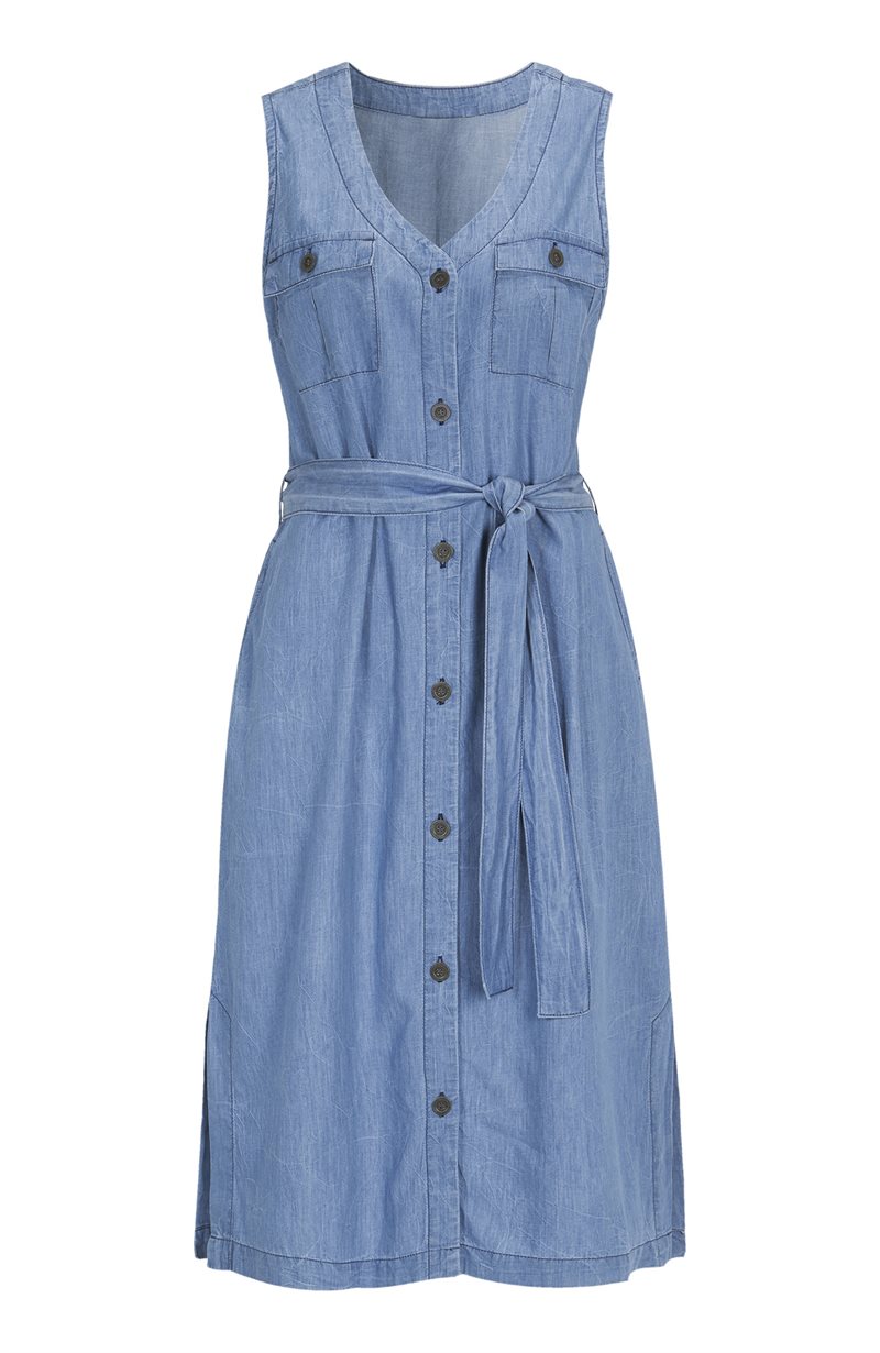 Läs mer om Ärmlös denimklänning