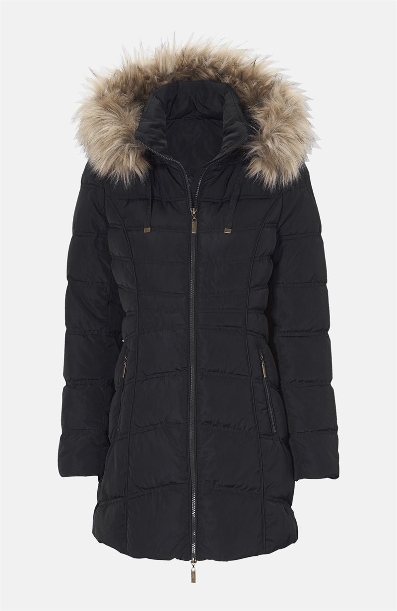 Läs mer om Helfodrad parkas med fuskpäls