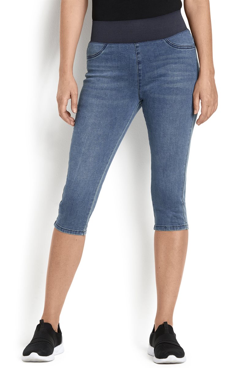Läs mer om Denimcapri med resårmidja Shantal