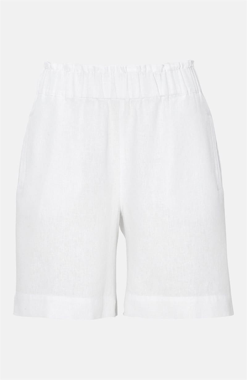 Läs mer om Shorts i linnemix med resårmidja
