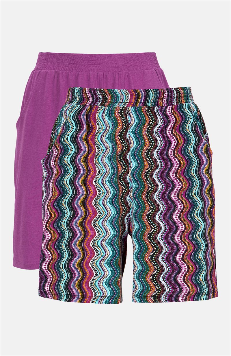 Läs mer om Mönstrade shorts i trikå 2-pack
