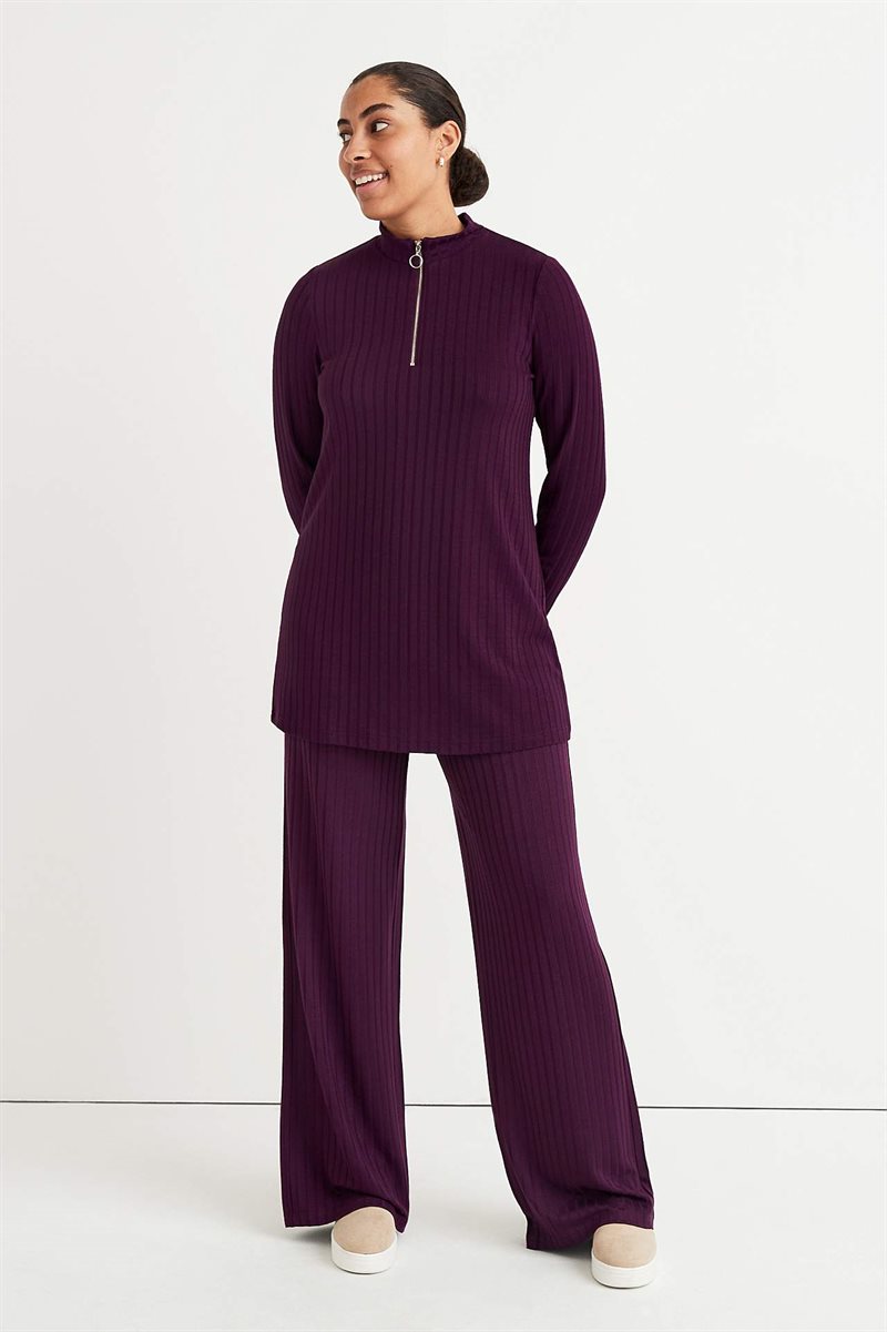 Product Image for Ribbad tunika med dragkedja och ståkrage Vera