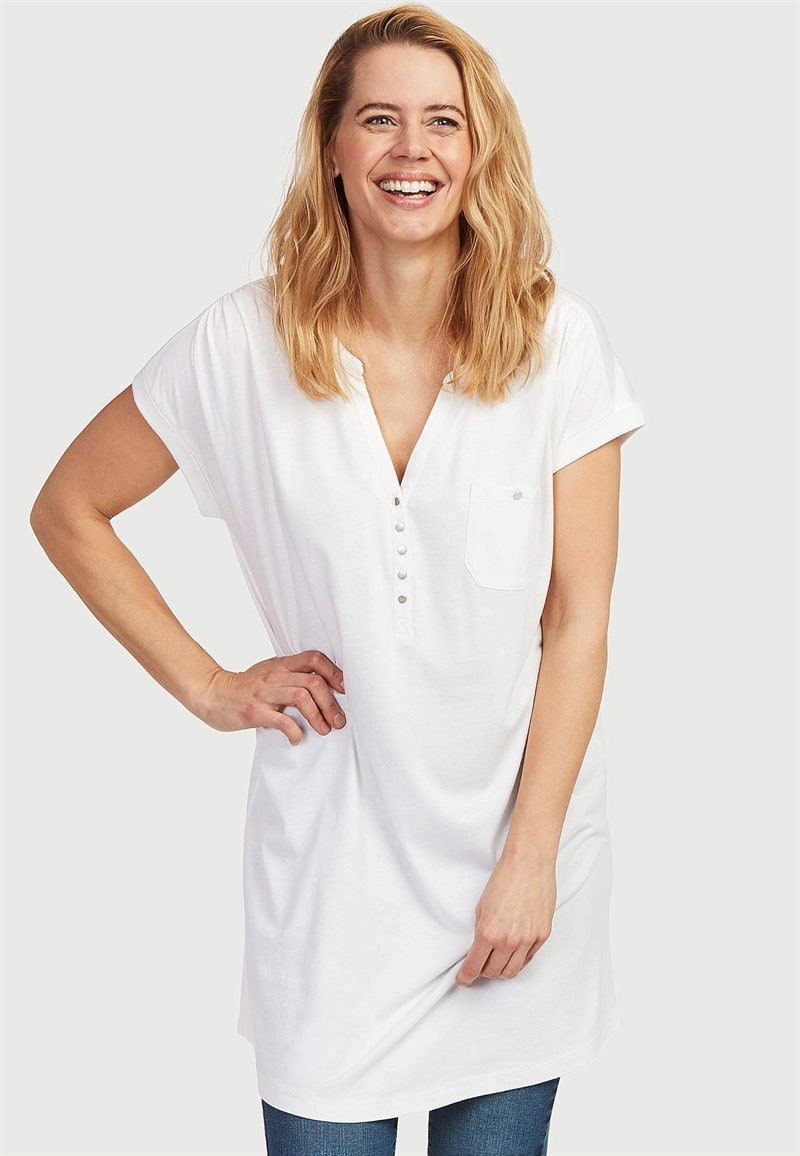 Trikåtunika med metallknappar