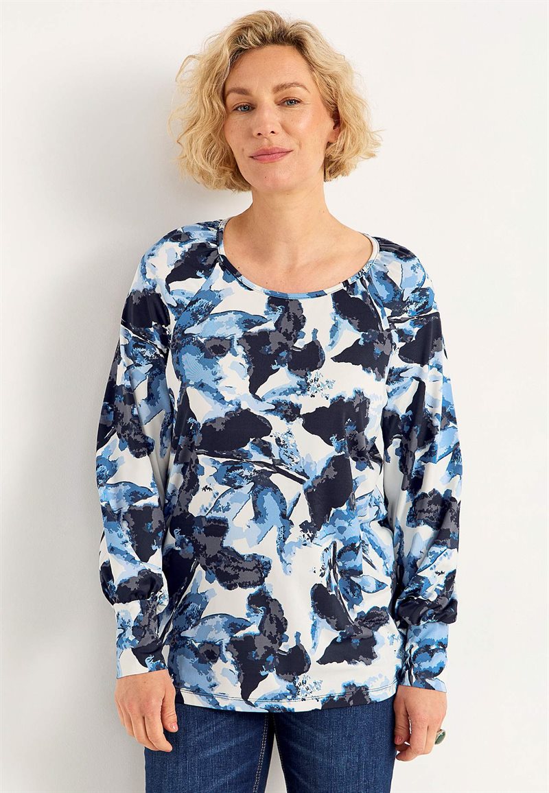 Product Image for Mönstrad trikåtopp med breda muddar