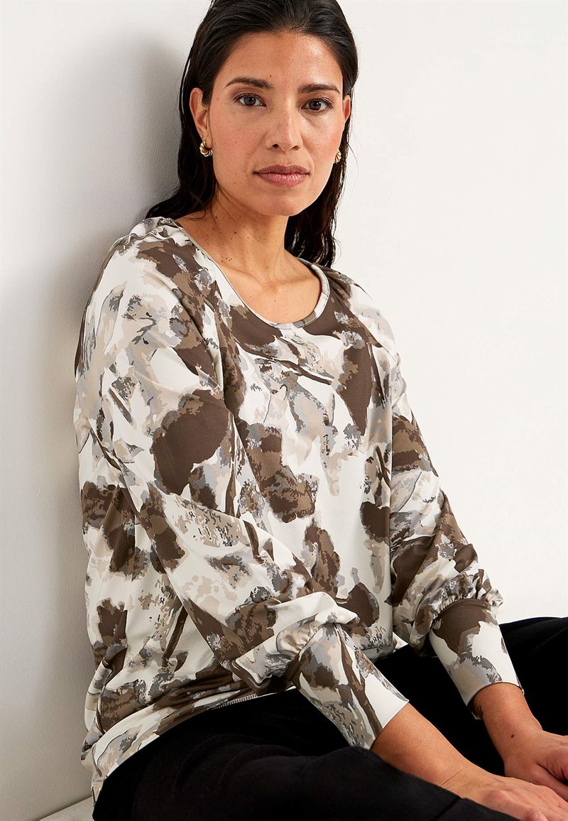 Product Image for Mönstrad trikåtopp med breda muddar