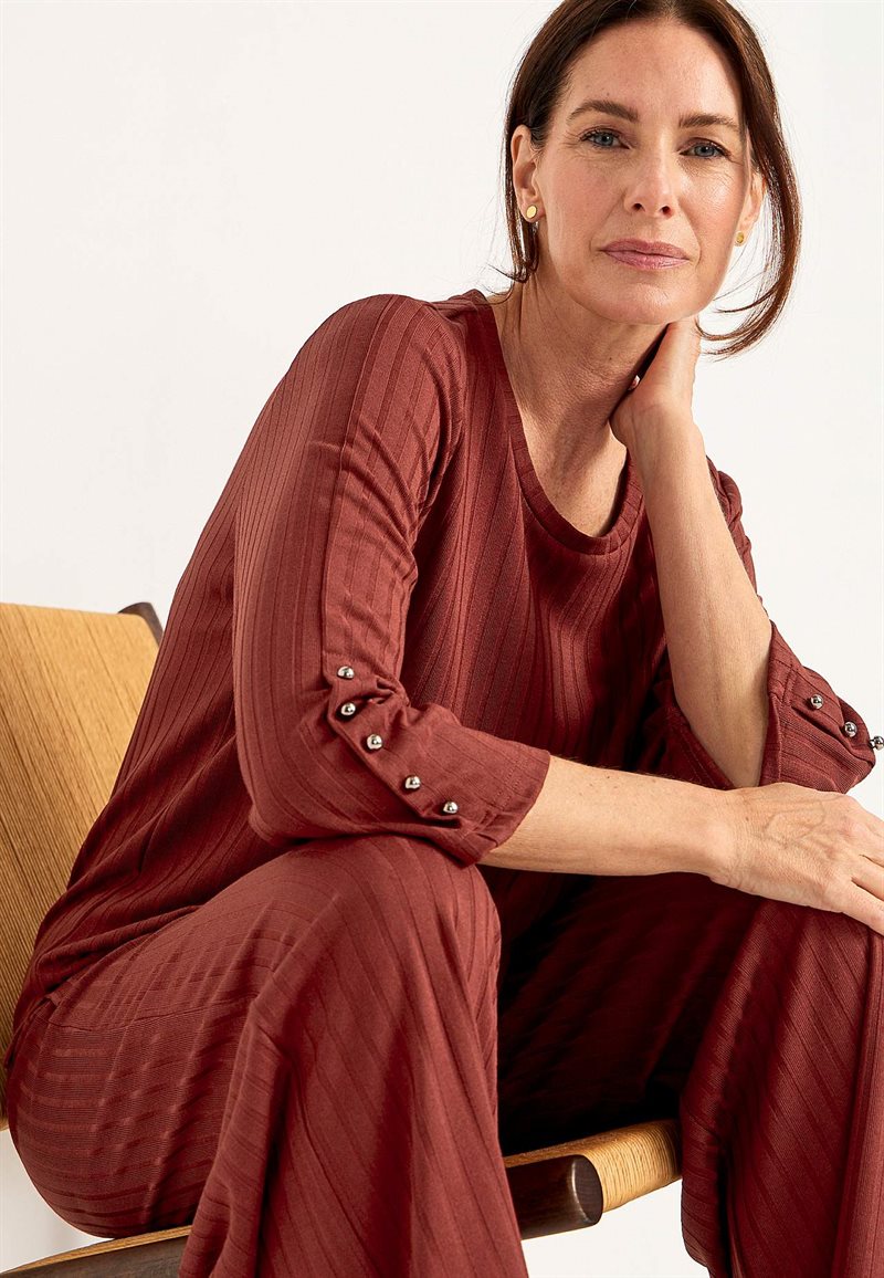 Trikåtopp med knappar 31431