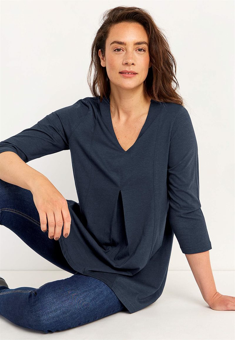 Trikåtunika med veckdetalj