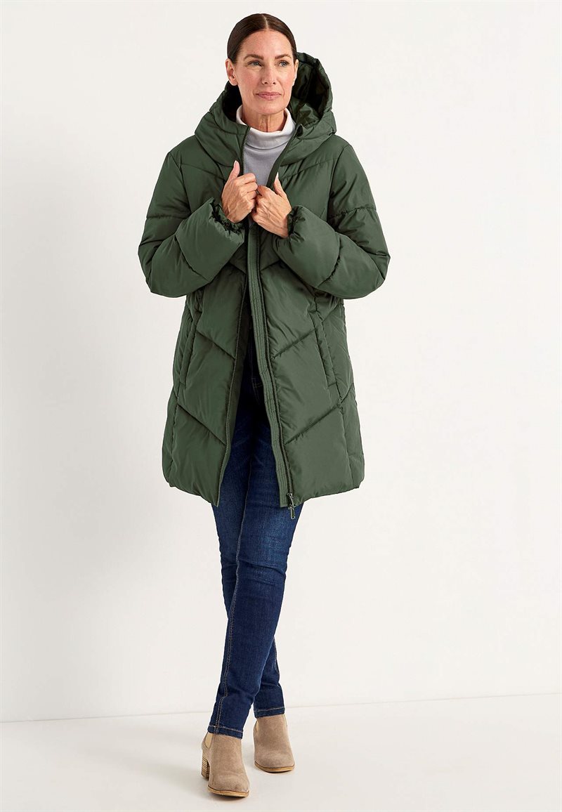 Lång jacka med fluffig vaddering 31806