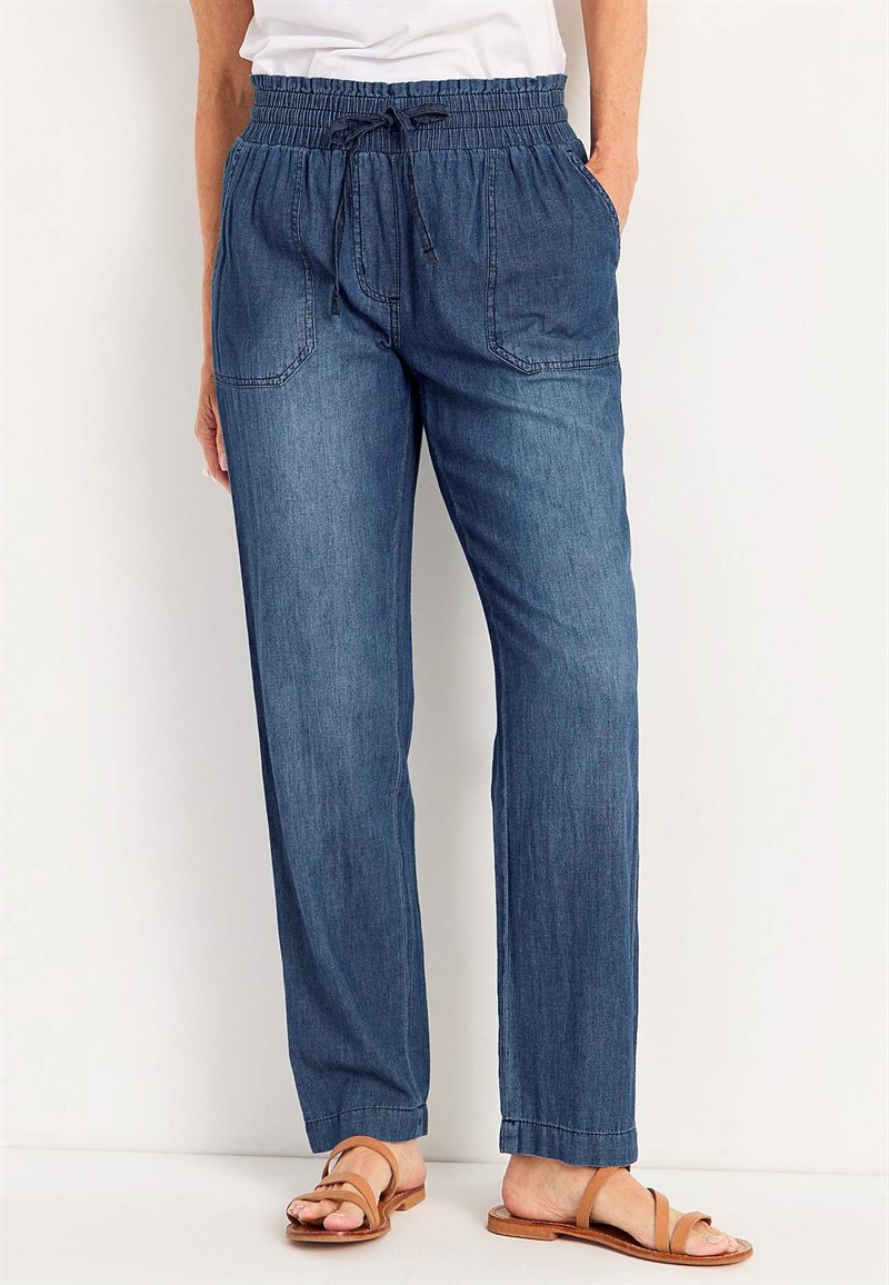 Lång byxa i mjuktvättad denim 38565