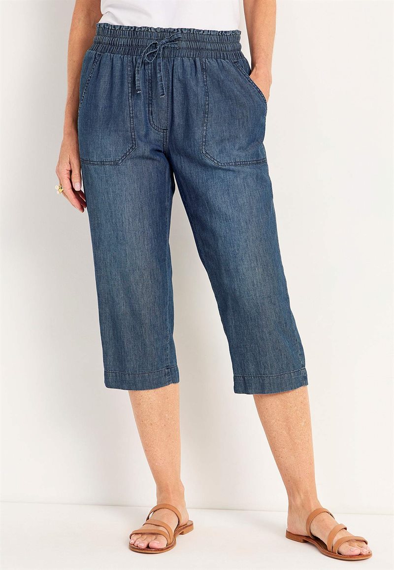 Product Image for Ledig capribyxa i denim Jade