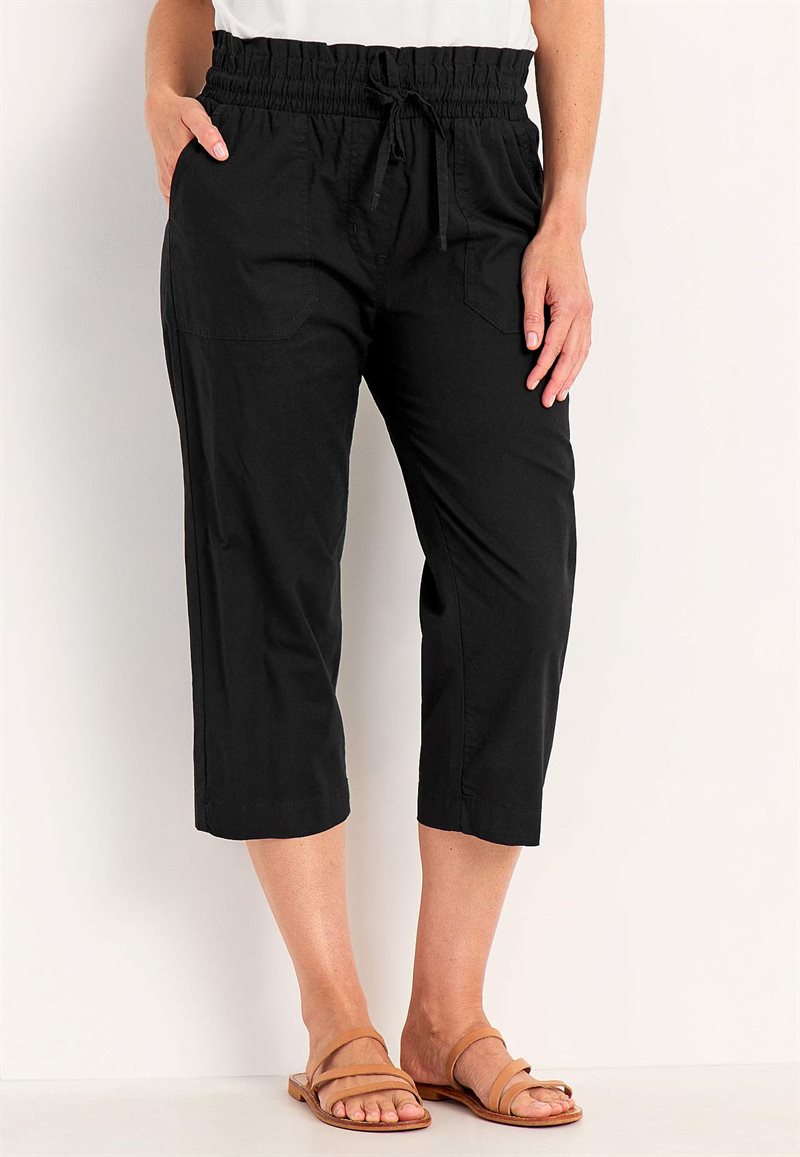 Capribyxa i tvättad bomull Jade