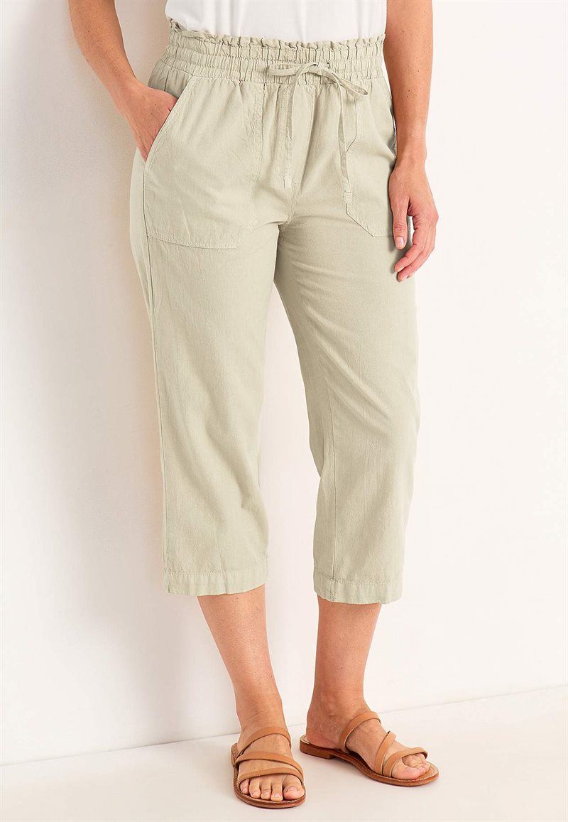 Capribyxa i tvättad bomull Jade 23171