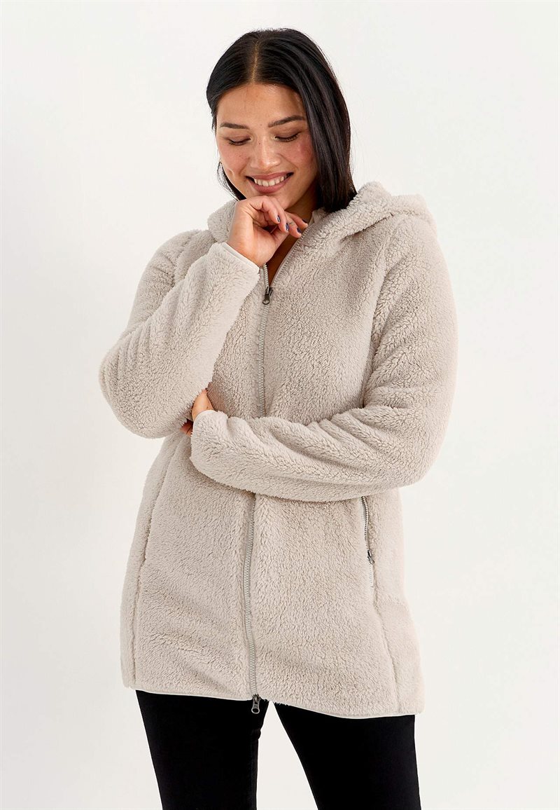 Mysig fleecejacka med huva