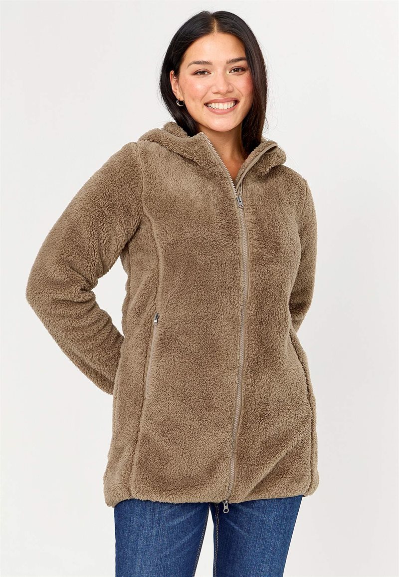 Mysig fleecejacka med huva 25619