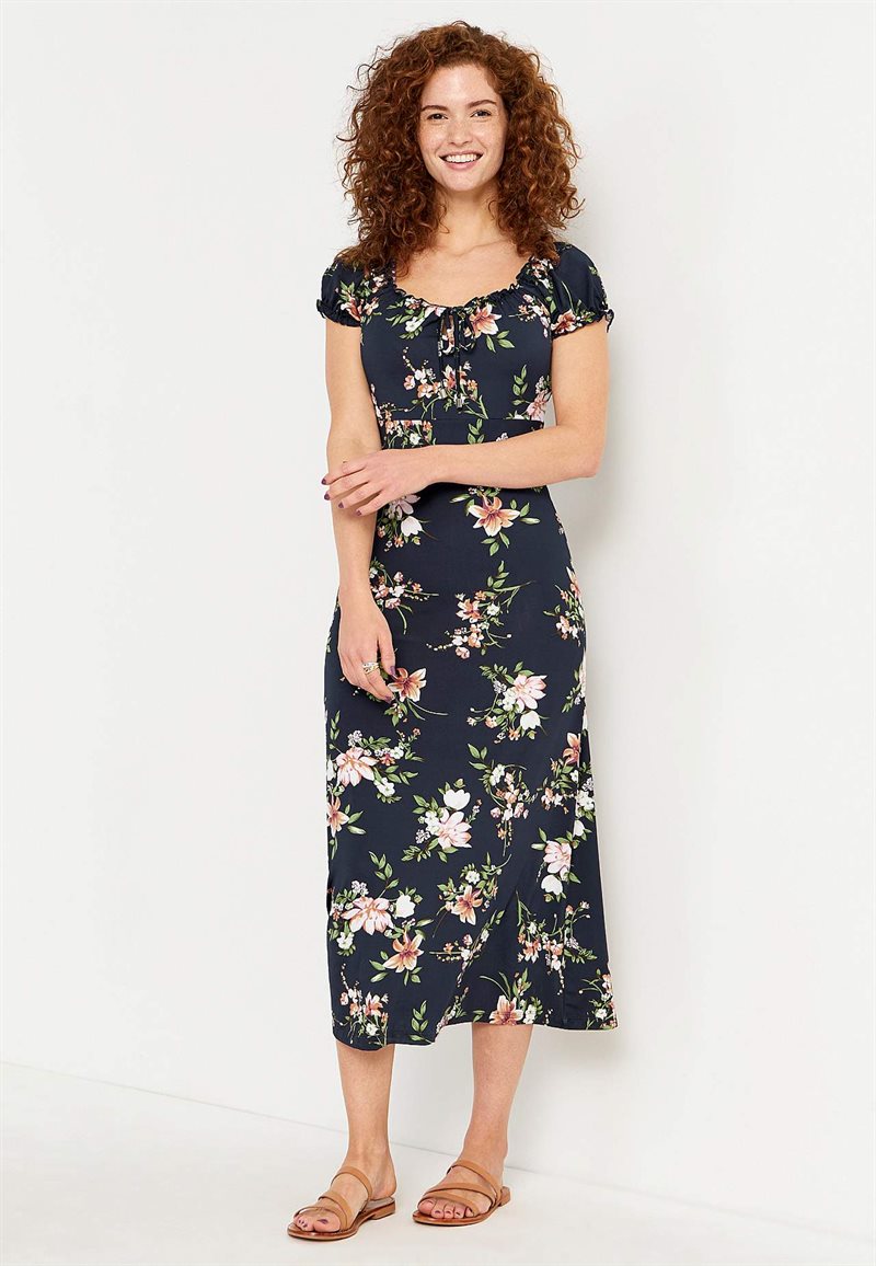 Lång, mönstrad singoallaklänning Monica