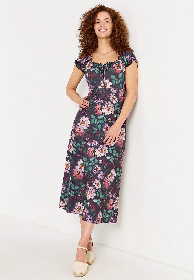 Lång, mönstrad singoallaklänning Monica 26409