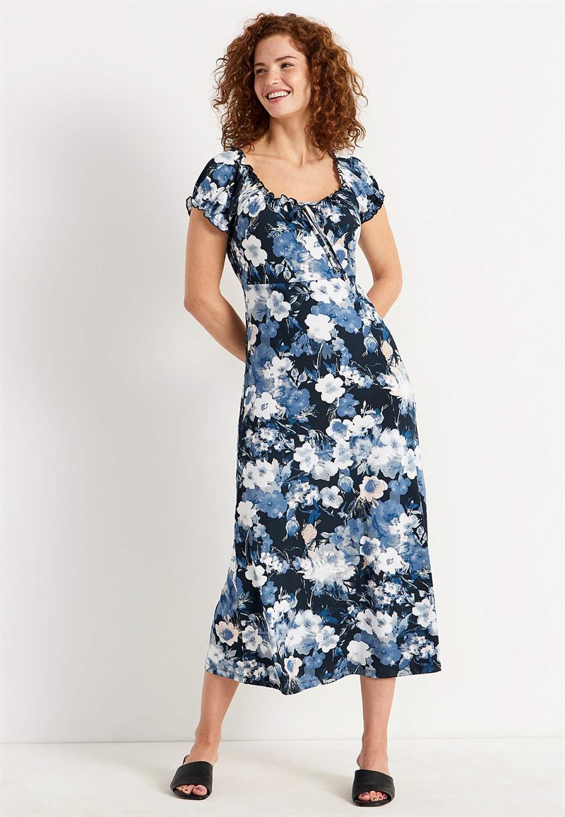 Lång, mönstrad singoallaklänning Monica 26879