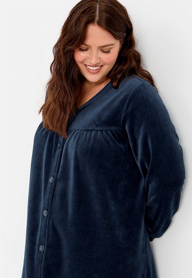 Product Image for Lång morgonrock i bomullsvelour Inez