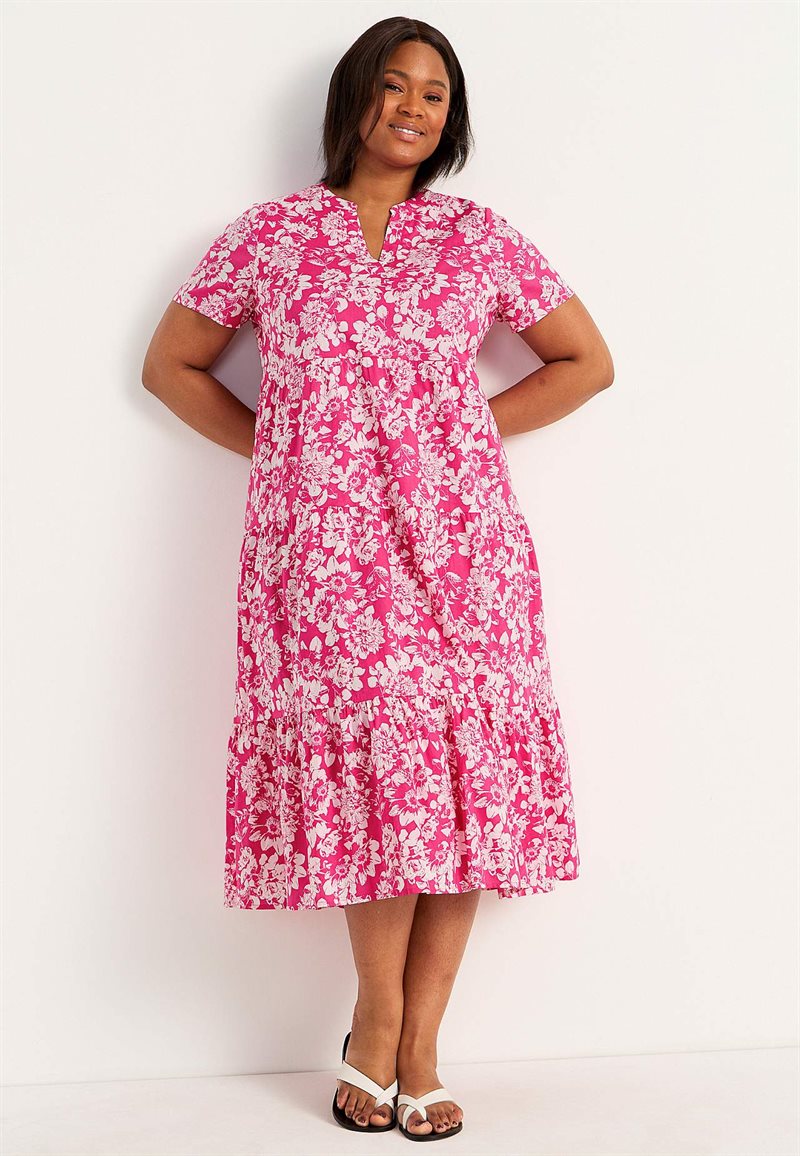 Bomullsklänning med volang Asta 26791