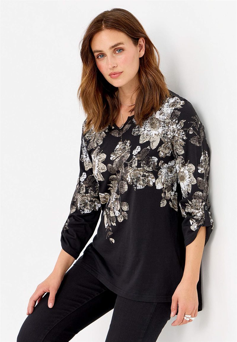 Mönstrad trikåtopp Flora 27237