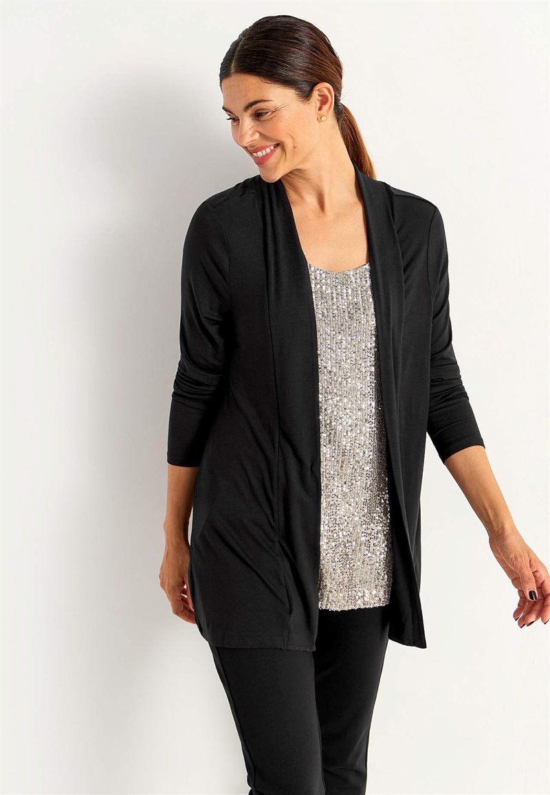 LÃ¥ngÃ¤rmad 2-i-1-topp med paljetter