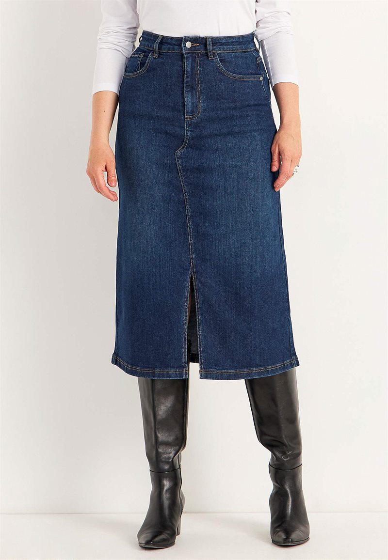 Jeanskjol med slits fram 31054