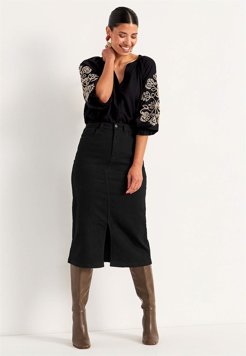 Jeanskjol med slits fram