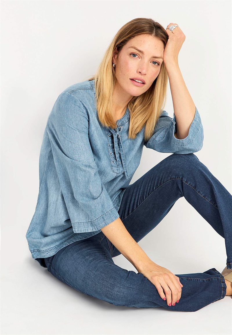 Denimtunika med snörning Ella