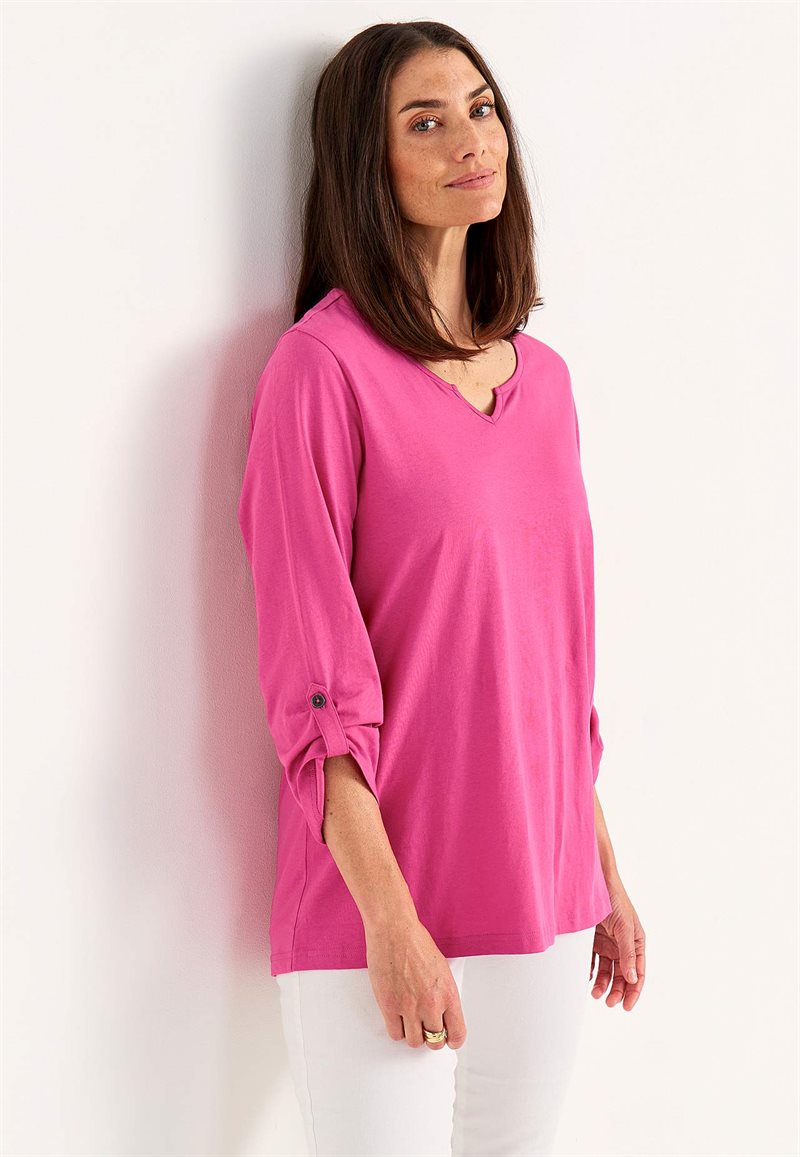 Trikåtopp med 3/4-långa ärmar 33668