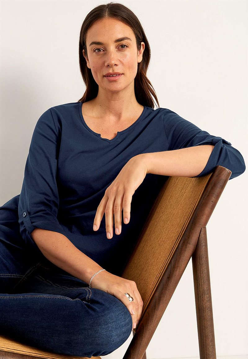 Trikåtopp med 3/4-långa ärmar 29744