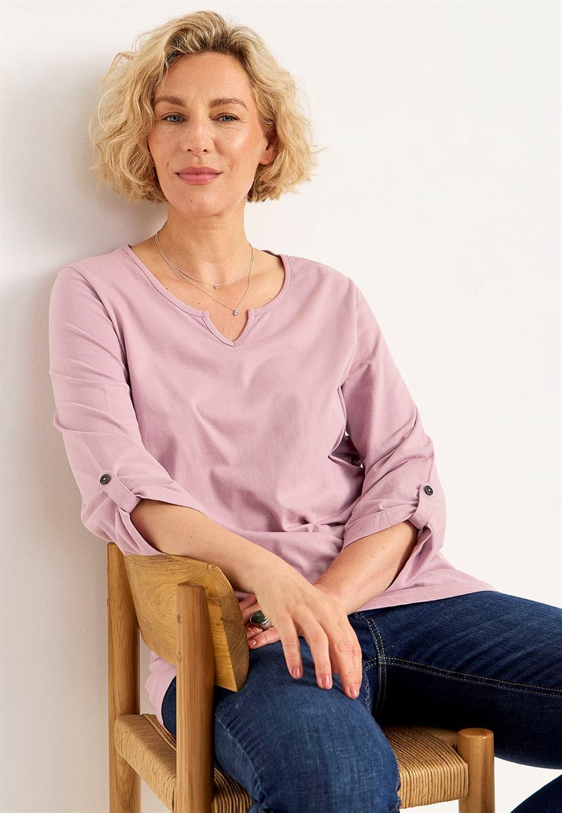 Trikåtopp med 3/4-långa ärmar 32049