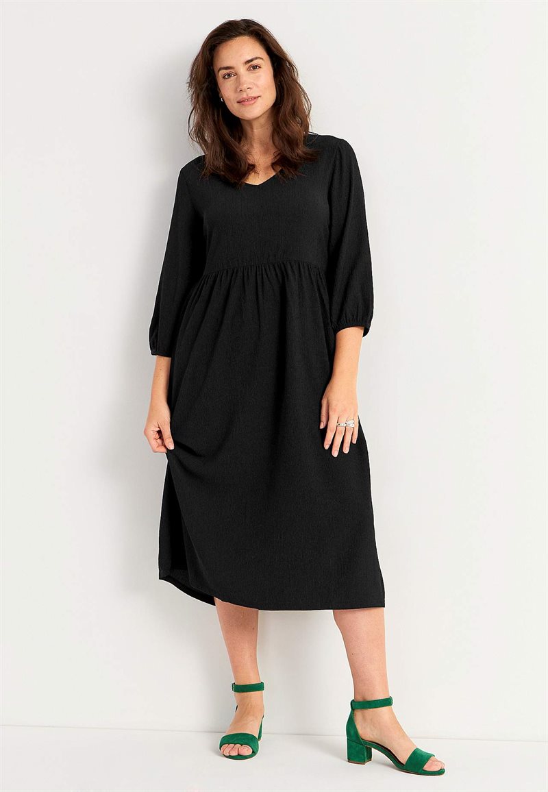 Trikåklänning med strukturmönster 29860