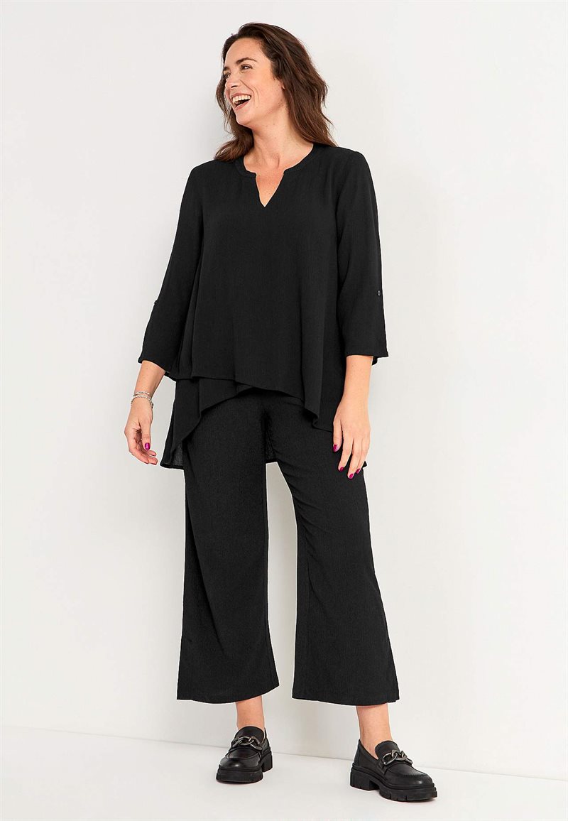 Trikåbyxa med strukturmönster Bella 29886