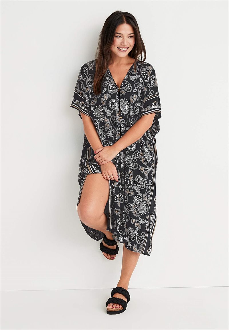 Strandkaftan med knappar Como