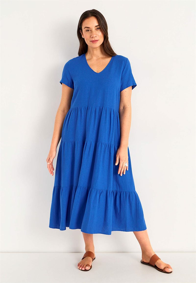 Linneklänning med volanger